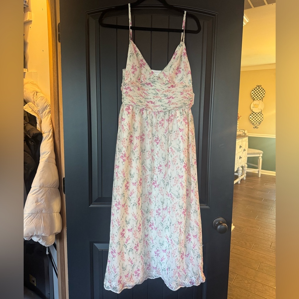 NWT Alter’d State Verity Ruched floral midi dress, size medium